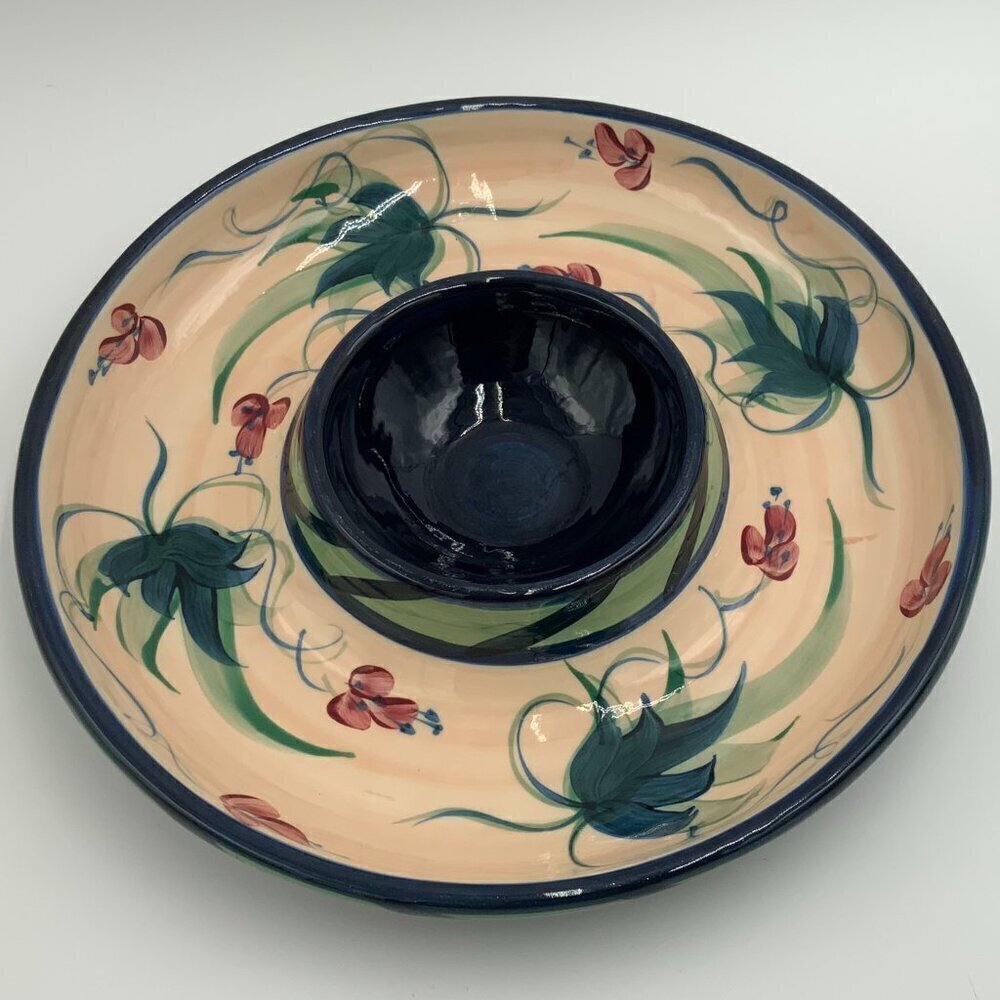 1993 Signed Gail Pittman Vintage Round Chip And Dip Mint Condition